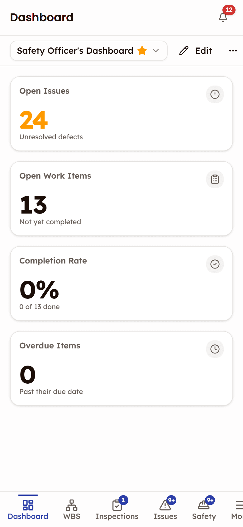 PleoStack project dashboard on a phone