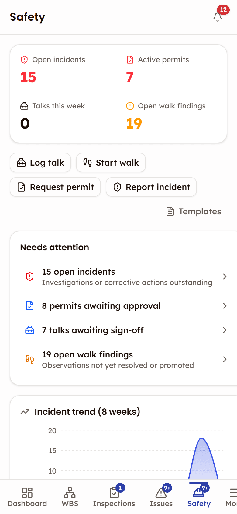 PleoStack safety console on a phone