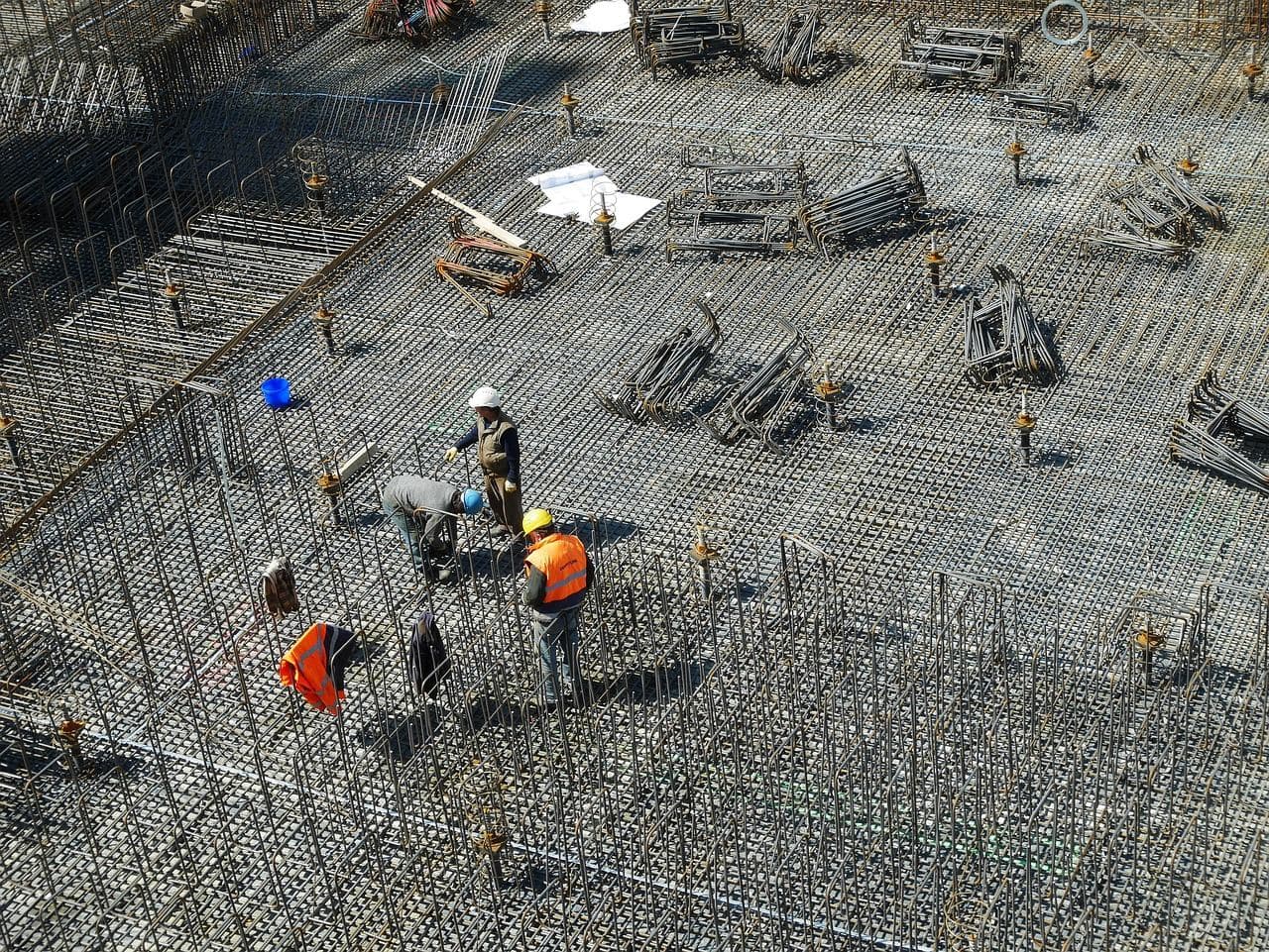 Crew working at the site formwork